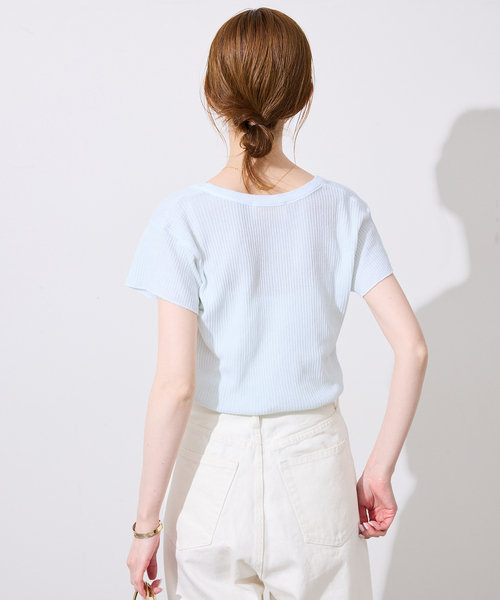 CAROUSE LAMBRA(ケラウズランブラ)の「《追加》CaRouseLamBRa/ケラウズランブラ シアーリブTシャツ 261-466SO(Tシャツ/カットソー・レディース・ホワイト/スカイブルー/ピンク・FREE)」の22枚目の写真