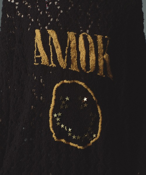 amok（アモク）の「SMILE KNIT（ニット/セーター・メンズ・ブラック/レッド・M/S）」の6枚目の写真