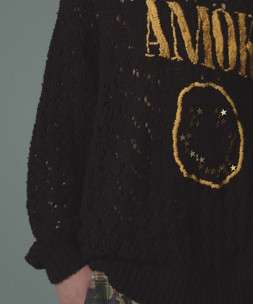 amok（アモク）の「SMILE KNIT（ニット/セーター・メンズ・ブラック/レッド・M/S）」の5枚目の写真
