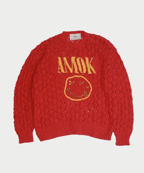 amok（アモク）の「SMILE KNIT（ニット/セーター・メンズ・ブラック/レッド・M/S）」の14枚目の写真