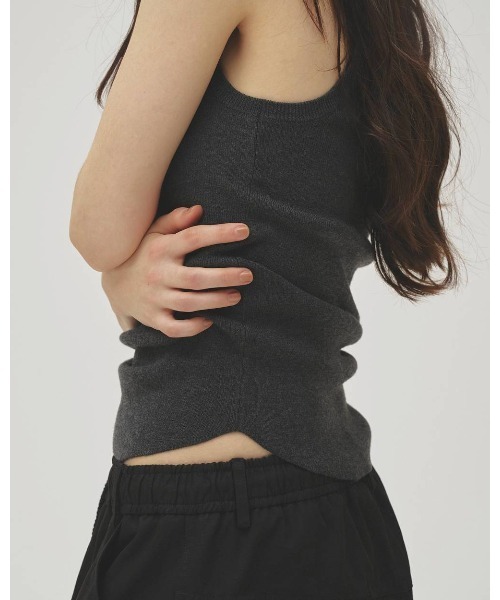 TODAYFUL（トゥデイフル）の「TODAYFUL Roundhem Knit Tanktop（ニット/セーター・レディース・グレー/ダークブラウン・FREE）」の6枚目の写真
