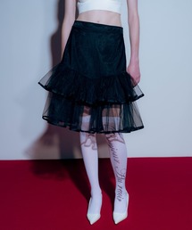 Carmelo（カーメロ）の「Veil Peplum Midi Skirt / ティアードチュールミディスカート（スカート）」
