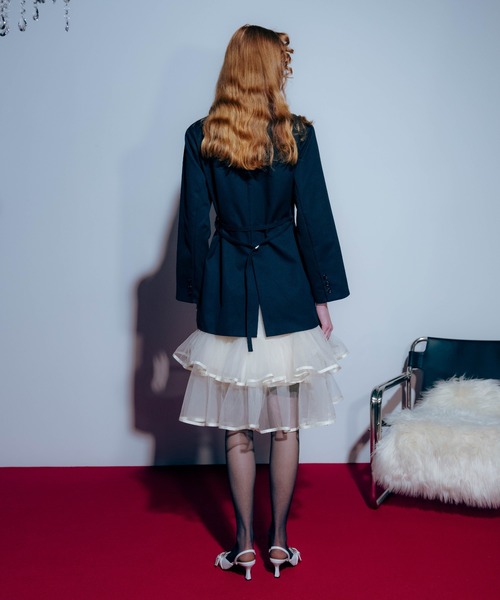 Carmelo(カーメロ)の「Veil Peplum Midi Skirt / ティアードチュールミディスカート(スカート・レディース・アイボリー/ブラック・FREE)」の20枚目の写真