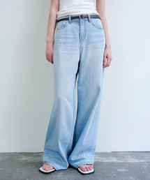 MOHAN（モハン）の「TIR BELTED LOOSE FIT DENIM_LIGHT BLUE（デニムパンツ）」