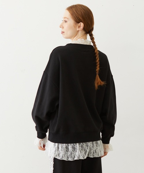 MILKFED.（ミルクフェド）の「LAYERED LACE TOP（スウェット・レディース・アッシュ/オフホワイト/ブラック・ONE SIZE）」の22枚目の写真