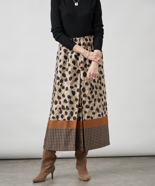 VERMEIL par iena スタイリスト別注 ジャガードフレアスカート Leopard Panel スカート（スカート）｜VERMEIL par iena（ヴェルメイユ