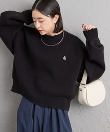 [nenom/ネノム] ワンポイントロゴ刺繍 Wフェイスニットプルオーバー