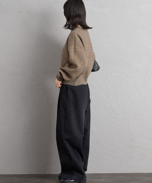 JEANS FACTORY （ジーンズファクトリー）の「[nenom/ネノム] ワンポイントロゴ刺繍 Wフェイスニットプルオーバー（ニット/セーター・レディース・チャコール/モカ/ベージュ/ブラック・F）」の21枚目の写真