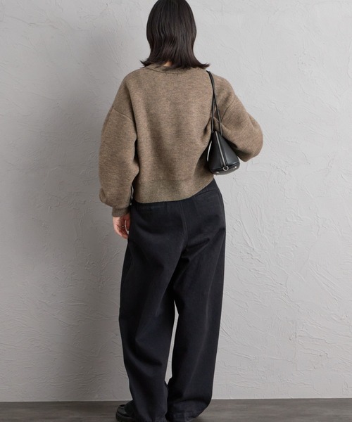 JEANS FACTORY （ジーンズファクトリー）の「[nenom/ネノム] ワンポイントロゴ刺繍 Wフェイスニットプルオーバー（ニット/セーター・レディース・チャコール/モカ/ベージュ/ブラック・F）」の22枚目の写真