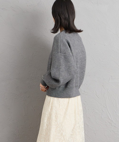 JEANS FACTORY （ジーンズファクトリー）の「[nenom/ネノム] ワンポイントロゴ刺繍 Wフェイスニットプルオーバー（ニット/セーター・レディース・チャコール/モカ/ベージュ/ブラック・F）」の10枚目の写真
