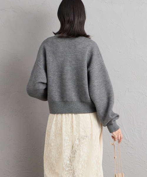 JEANS FACTORY （ジーンズファクトリー）の「[nenom/ネノム] ワンポイントロゴ刺繍 Wフェイスニットプルオーバー（ニット/セーター・レディース・チャコール/モカ/ベージュ/ブラック・F）」の11枚目の写真