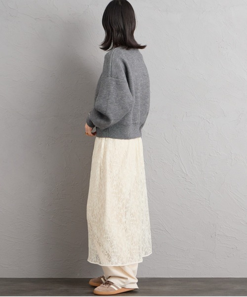 JEANS FACTORY （ジーンズファクトリー）の「[nenom/ネノム] ワンポイントロゴ刺繍 Wフェイスニットプルオーバー（ニット/セーター・レディース・チャコール/モカ/ベージュ/ブラック・F）」の13枚目の写真