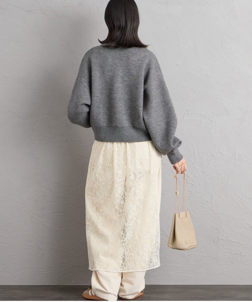 JEANS FACTORY （ジーンズファクトリー）の「[nenom/ネノム] ワンポイントロゴ刺繍 Wフェイスニットプルオーバー（ニット/セーター・レディース・チャコール/モカ/ベージュ/ブラック・F）」の14枚目の写真