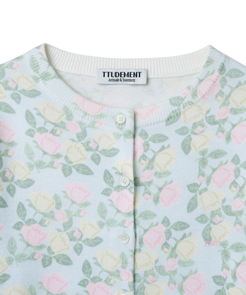 TTUDEMENT（トュードメント）の「ROSE PRINTED CARDIGAN_LIGHT BLUE（カーディガン/ボレロ・レディース・その他・FREE）」の5枚目の写真