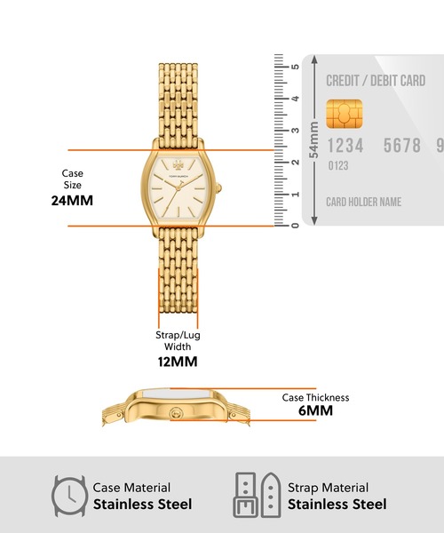 TORY BURCH(トリーバーチ)の「トリーバーチ 腕時計 レディース アナログ ステンレス TBW1157(アナログ腕時計・レディース・ゴールド・FREE)」の5枚目の写真