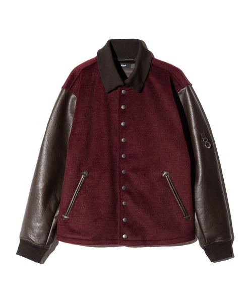 glamb(グラム)の「Collared Stadium Jacket / カラースタジアムジャケット(スタジャン・メンズ・ブラック/ワイン・S/M/L)」の4枚目の写真