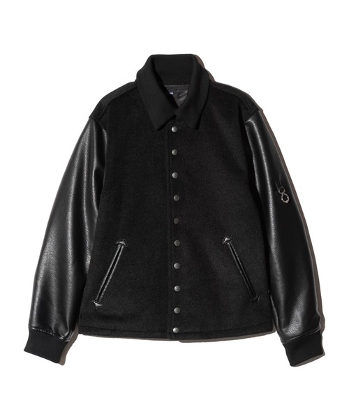 glamb(グラム)の「Collared Stadium Jacket / カラースタジアムジャケット(スタジャン・メンズ・ブラック/ワイン・S/M/L)」の3枚目の写真