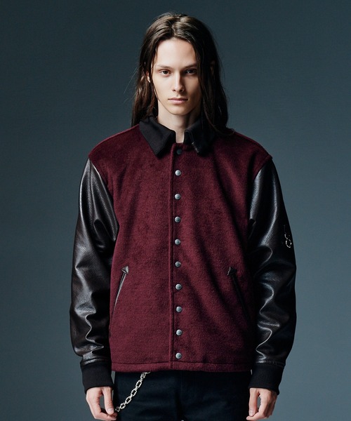 glamb(グラム)の「Collared Stadium Jacket / カラースタジアムジャケット(スタジャン・メンズ・ブラック/ワイン・S/M/L)」の7枚目の写真