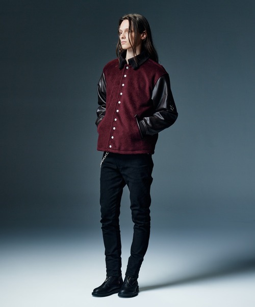 glamb(グラム)の「Collared Stadium Jacket / カラースタジアムジャケット(スタジャン・メンズ・ブラック/ワイン・S/M/L)」の8枚目の写真