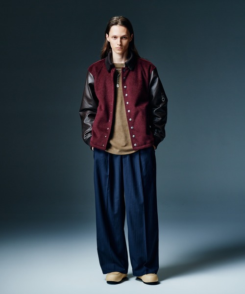 glamb(グラム)の「Collared Stadium Jacket / カラースタジアムジャケット(スタジャン・メンズ・ブラック/ワイン・S/M/L)」の10枚目の写真