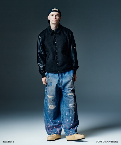 glamb(グラム)の「Collared Stadium Jacket / カラースタジアムジャケット(スタジャン・メンズ・ブラック/ワイン・S/M/L)」の12枚目の写真