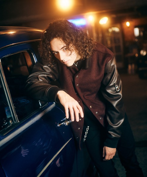 glamb(グラム)の「Collared Stadium Jacket / カラースタジアムジャケット(スタジャン・メンズ・ブラック/ワイン・S/M/L)」の13枚目の写真