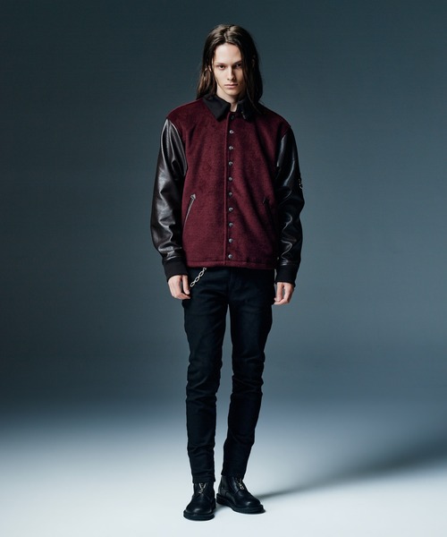 glamb(グラム)の「Collared Stadium Jacket / カラースタジアムジャケット(スタジャン・メンズ・ブラック/ワイン・S/M/L)」の21枚目の写真