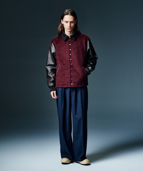 glamb(グラム)の「Collared Stadium Jacket / カラースタジアムジャケット(スタジャン・メンズ・ブラック/ワイン・S/M/L)」の22枚目の写真