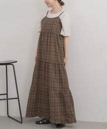 チェックフレアキャミワンピース