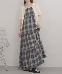 チェックフレアキャミワンピース