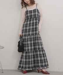チェックフレアキャミワンピース