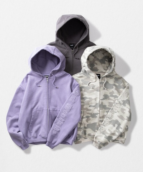 HUF(ハフ)の「OLYMPIA FULL ZIP HOODIE(パーカー・メンズ・ブラック/パープル/カモフラージュ・S/M/L/XL)」の4枚目の写真