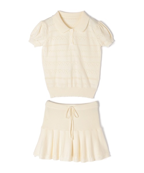 M DOLLY（エムドリー）の「Polo knit ivy set up / ポロニットアイビーセットアップ（セットアップ・レディース・アイボリー/グレー・FREE）」の12枚目の写真