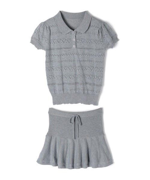 M DOLLY（エムドリー）の「Polo knit ivy set up / ポロニットアイビーセットアップ（セットアップ・レディース・アイボリー/グレー・FREE）」の13枚目の写真