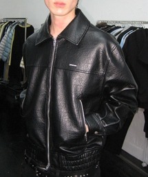 Openyard（オープンヤード）の「『Openyard/オープンヤード』FAUX LEATHER BLOUSON JACKET/エコレザーブルゾン（ブルゾン）」
