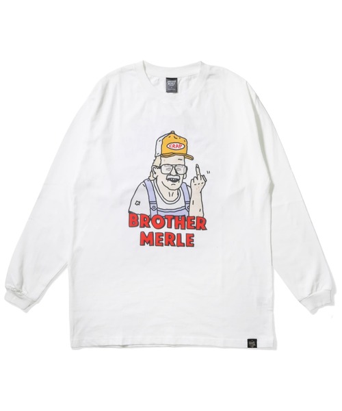 RIVER SIDE CULTURE(リバーサイドカルチャー)の「RSC×BROTHER MERLE / F〇CK おじいちゃん LS T-SHIRT(M4)(Tシャツ/カットソー・メンズ・ホワイト/ブラック/グレー・LARGE/MEDIUM/X-LARGE)」の1枚目の写真