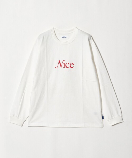 NICE WEATHER（ナイスウェザー）の「＜NICE WEATHER＞NICE ロゴ ロング スリーブTシャツ（Tシャツ/カットソー・メンズ・ブラック/パープル/ホワイト/ダークグレー・L/XS/M/S）」の2枚目の写真