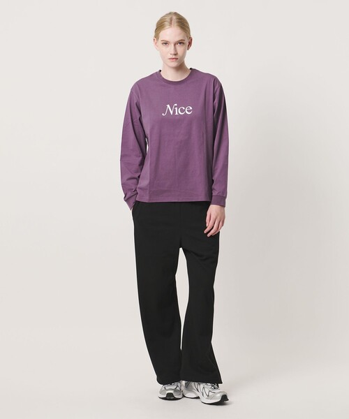 NICE WEATHER（ナイスウェザー）の「＜NICE WEATHER＞NICE ロゴ ロング スリーブTシャツ（Tシャツ/カットソー・メンズ・ブラック/パープル/ホワイト/ダークグレー・L/XS/M/S）」の7枚目の写真