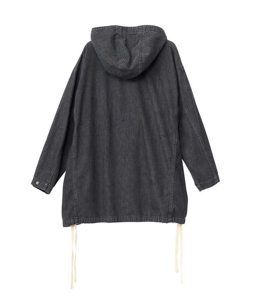 HYSTERIC GLAMOUR(ヒステリックグラマー)の「FUZZY BEAT フードデニムプルオーバー(シャツ/ブラウス・レディース・ライトインディゴブルー/ブラック・FREE)」の7枚目の写真