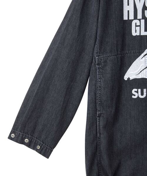 HYSTERIC GLAMOUR(ヒステリックグラマー)の「FUZZY BEAT フードデニムプルオーバー(シャツ/ブラウス・レディース・ライトインディゴブルー/ブラック・FREE)」の10枚目の写真
