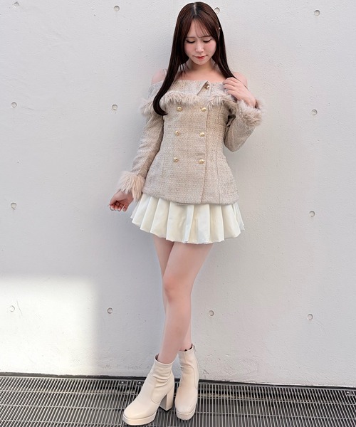 NOMAE(ノーマエ)の「ツイードオフショルファートップス(シャツ/ブラウス・レディース・ベージュ系その他/ホワイト系その他/ブラック系その他・FREE)」の9枚目の写真