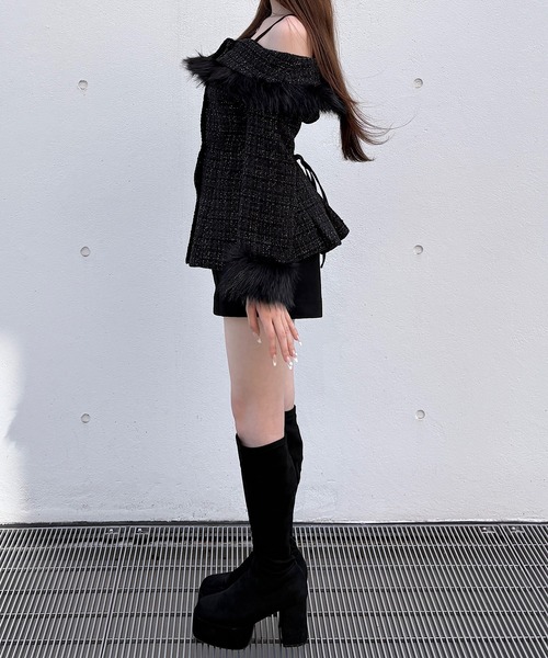 NOMAE(ノーマエ)の「ツイードオフショルファートップス(シャツ/ブラウス・レディース・ベージュ系その他/ホワイト系その他/ブラック系その他・FREE)」の20枚目の写真