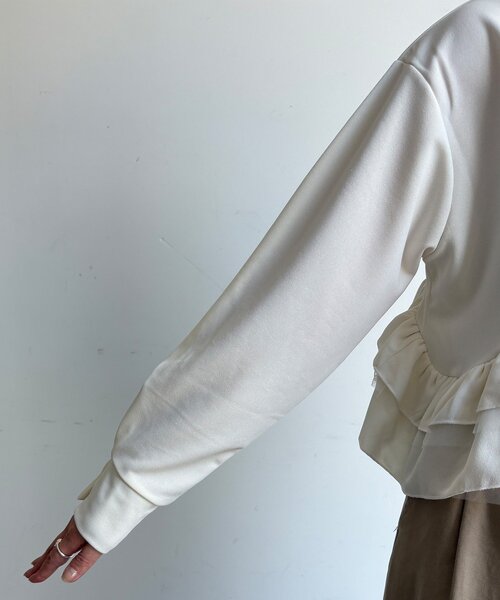 DouDou(ドゥドゥ)の「【WEB限定】 前後2wayカットジョーゼット裾フリルブラウス(シャツ/ブラウス・レディース・ブラック/アイボリー・FREE)」の21枚目の写真