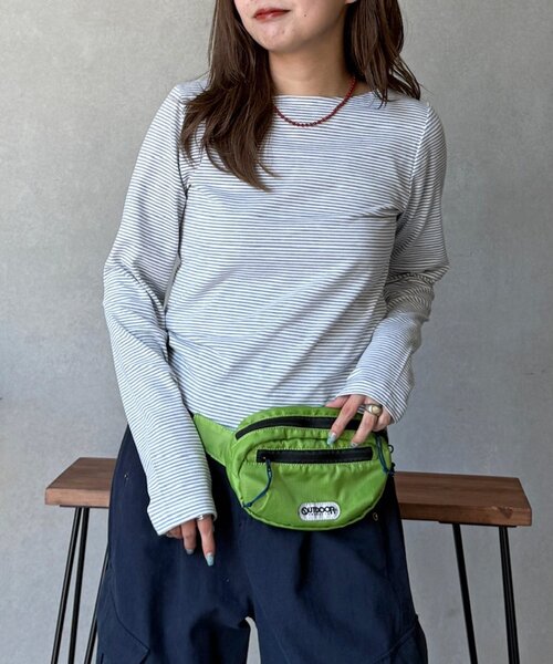CPCM(シーピーシーエム)の「カラーボーダーロンT(Tシャツ/カットソー・レディース・ピンク/イエロー/アイボリー/グリーン・FREE)」の18枚目の写真