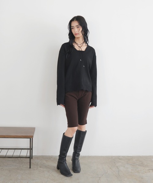 LIAN(リアン)の「【ZOZOTOWN限定商品】レースドッキングVネックプルオーバー(ニット/セーター・レディース・ブラウン/チャコールグレー/ブラック/アイボリー・FREE)」の18枚目の写真