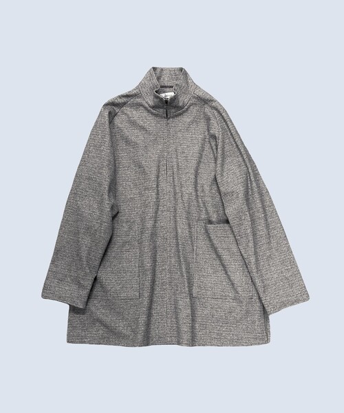 LOISIR(ロワズィール)の「エステルコットンカットソーハーフジップチュニック(Tシャツ/カットソー・レディース・チャコールグレー/チェック・FREE)」の1枚目の写真