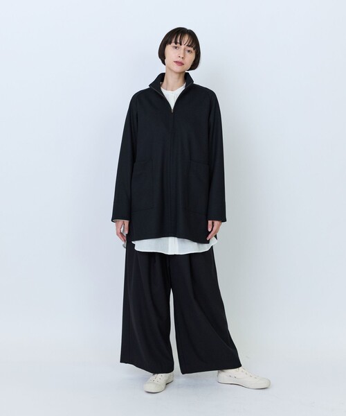LOISIR(ロワズィール)の「エステルコットンカットソーハーフジップチュニック(Tシャツ/カットソー・レディース・チャコールグレー/チェック・FREE)」の3枚目の写真