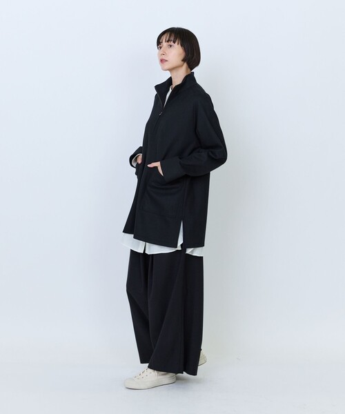 LOISIR(ロワズィール)の「エステルコットンカットソーハーフジップチュニック(Tシャツ/カットソー・レディース・チャコールグレー/チェック・FREE)」の4枚目の写真