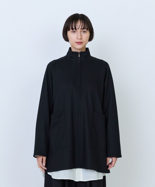 LOISIR(ロワズィール)の「エステルコットンカットソーハーフジップチュニック(Tシャツ/カットソー・レディース・チャコールグレー/チェック・FREE)」の8枚目の写真