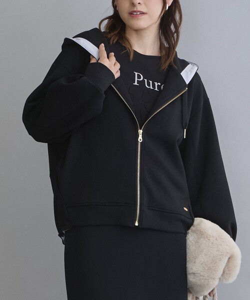 NICOLE white(ニコルホワイト)の「【セットアップ対応】ZIPパーカー(パーカー・レディース・ブラック/ライトグレー/チャコールグレー/ネイビー・FREE)」の16枚目の写真